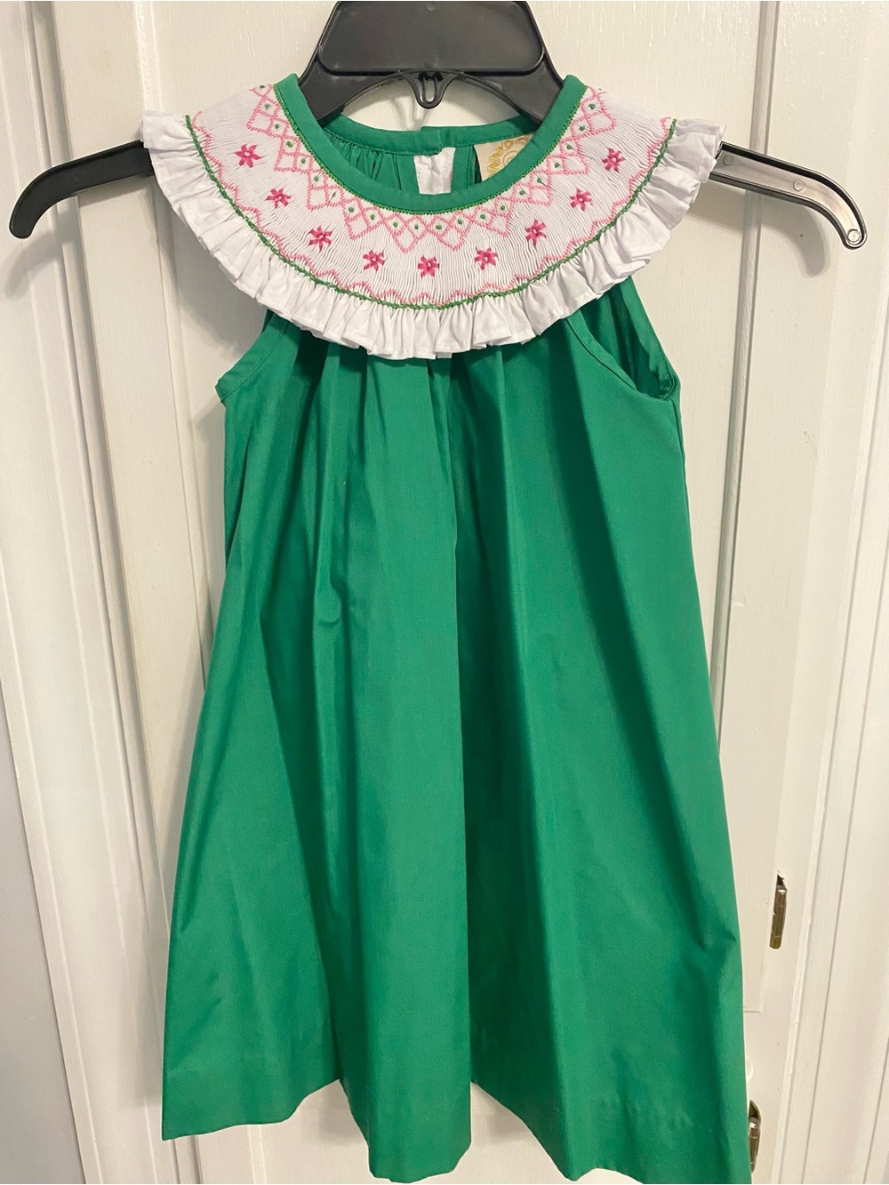 TBBC Green Sleeveless Smocked Collar Dress